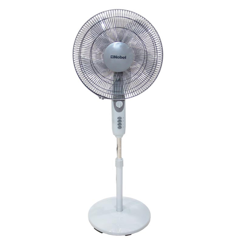 Nobel Stand Fan Gray "16"" Stand Fan" 1200Rpm 3 Speed 5 Blades With Timer NF145