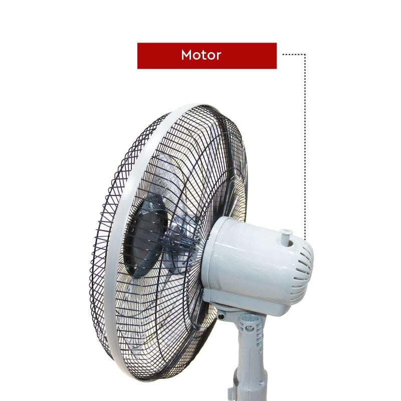 Nobel Stand Fan Gray "16"" Stand Fan" 1200Rpm 3 Speed 5 Blades With Timer NF145