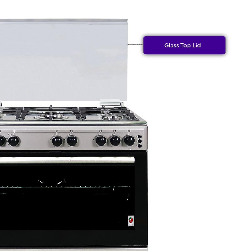 Nobel Gas Cooker Stainless Steel 90X60 5 Gas Burners Ffd Gas Oven Turkey NGC9699 (Basic Installation Included)