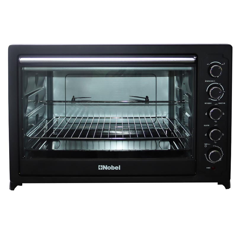 Nobel Electric Oven Black 105 Litres Convection Fan Stainless Steel Heating Element Rotisserie With Timer NEO120