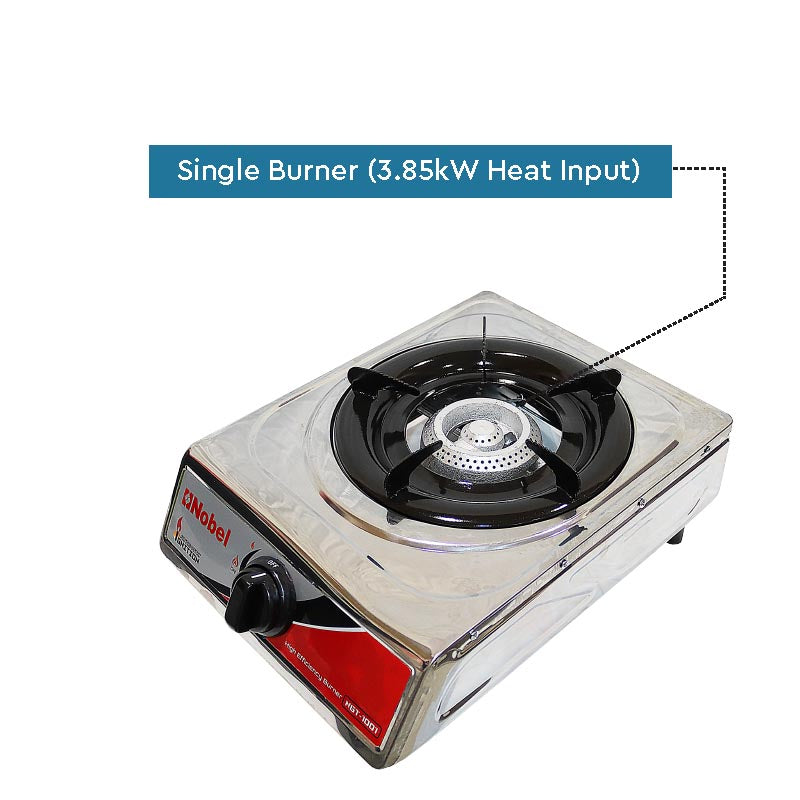 Nobel Gas Stove Stainless Steel Honeycomb Auto Ignition Single Burner NGT1001