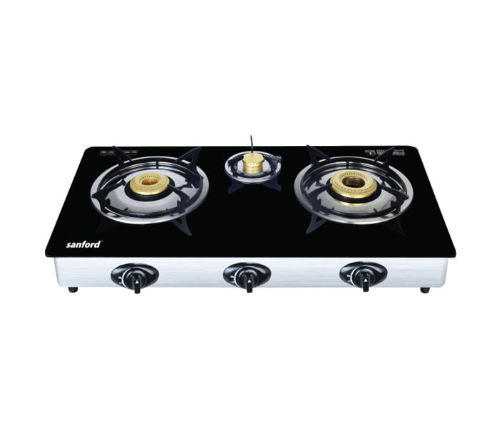 Sanford Sf5325Gc Glass Triple Burner Gas Stove - Black